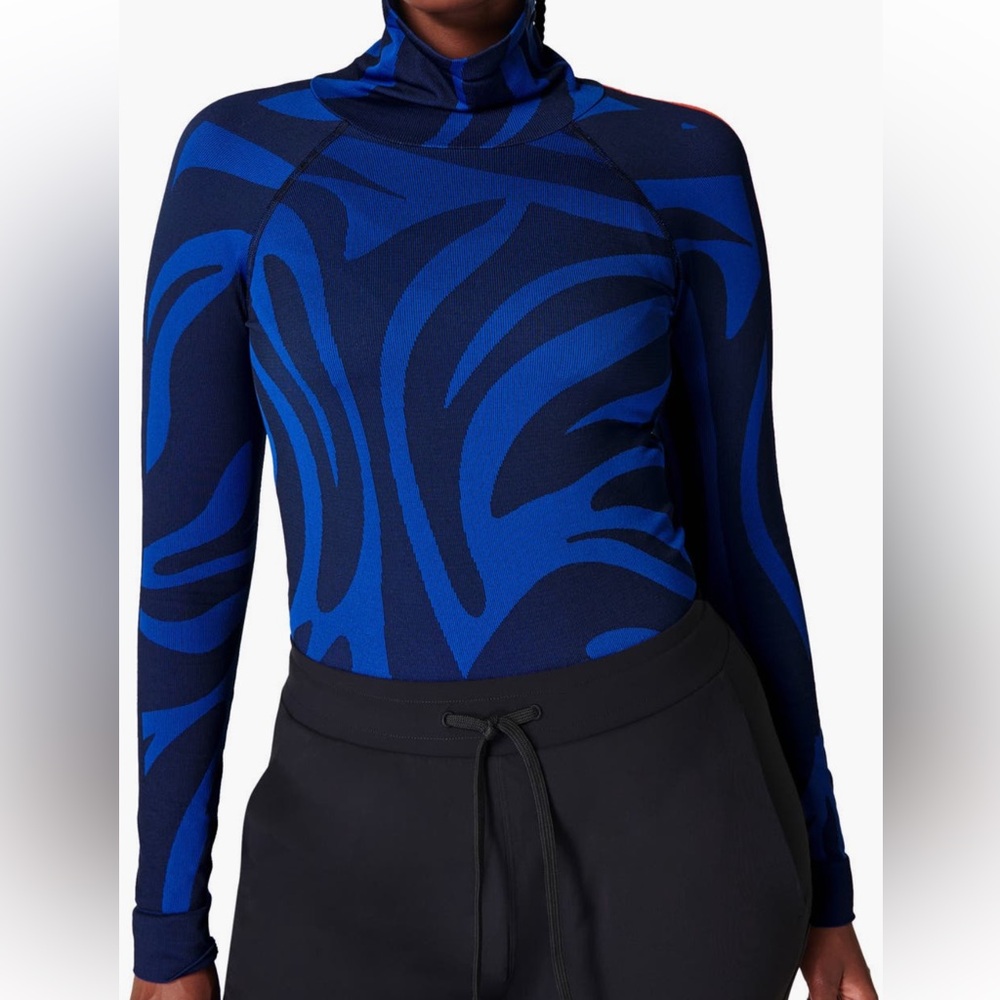 Ski Base Layer Animal Print Funnel Neck